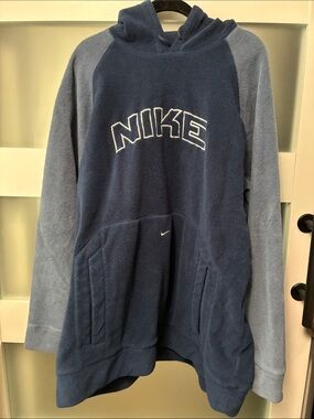 Nike Two-Tone Navy and Light Blue Crewneck Hoodie